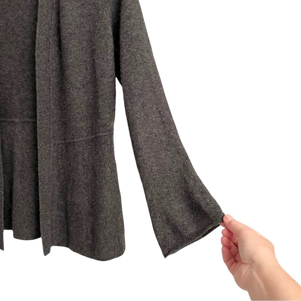 Cashmere Cardigan Dark Heather Gray Sweater Flared Bell Sleeves Women’s Small - Picture 3 of 7
